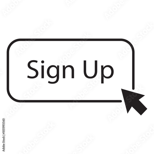 black simple finger presses on sign up button