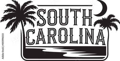 South Carolina Retro Typography Sign