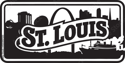 St Louis Grunge Typography Vector