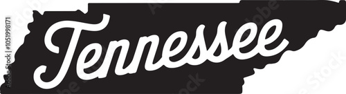 Tennessee Map Shape Retro Typography Vector Graphic Design