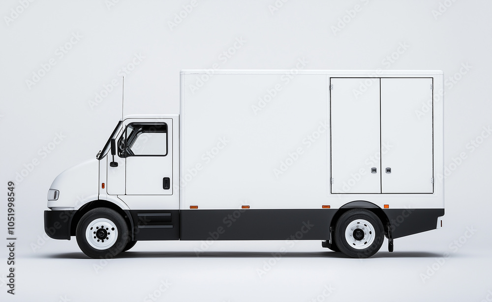 Modern white electric truck chassis with no cargo trailer on a white background. Modern white electric truck chassis with no cargo trailer on a white background.