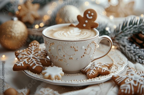 Gingerbread Man in a Cup of Hot Cocoa