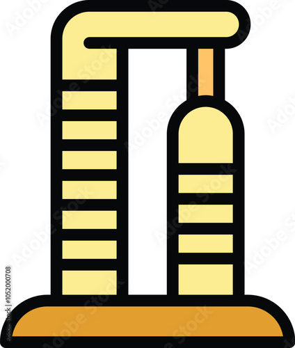 Simple drawing of the emirates towers connecting bridge, a famous landmark in dubai, uae