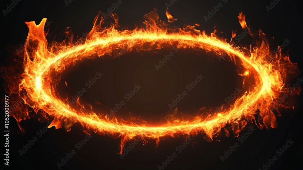 Fototapeta premium oval fire frame generative ai