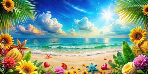 Vibrant Summer Artistic Background with Lively Colors for Creative Design Projects