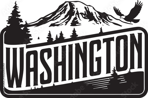 Washington State Wilderness Vector Graphic