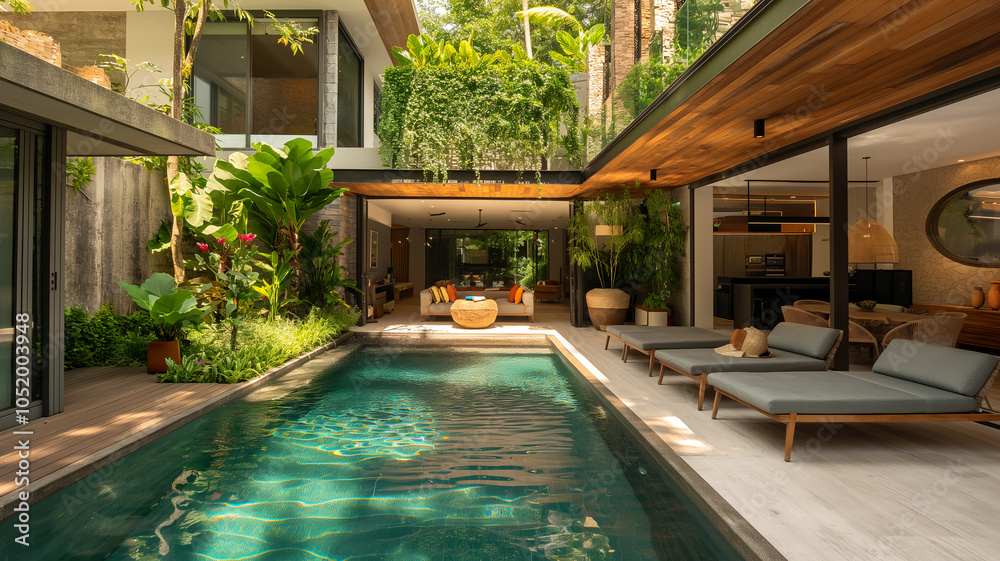 custom made wallpaper toronto digitalBiopiscina Ecológica con Diseño Moderno y Natural