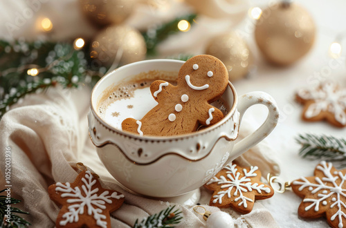 Gingerbread Man in a Cup of Hot Cocoa
