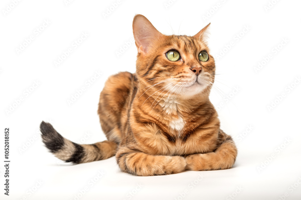 Bengal cat isolated on white for advertising. Bengal cat isolated on white for advertising.