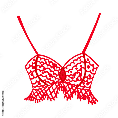 Bra vector icon. Cartoon vector icon isolated on white background.
