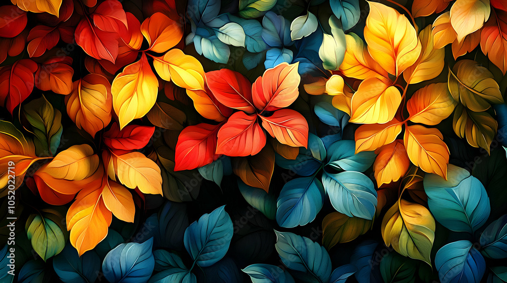 Colorful Autumn Leaves Illustration Colorful Autumn Leaves Illustration
