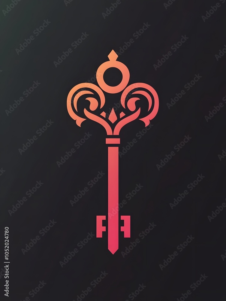 Luxery Antique Ornate Golden Key Symbol Luxery Antique Ornate Golden Key Symbol
