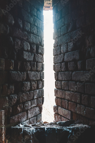 A window in the fortress wall. The embrasure. The Bobruisk Fortress inside photo