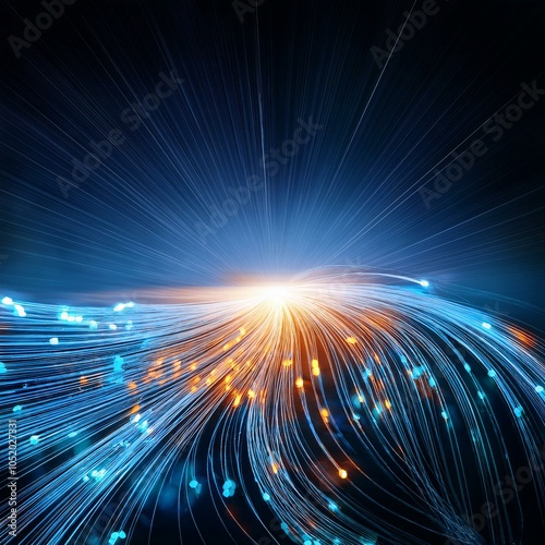 optical fiber for fast internet connection, AI generated