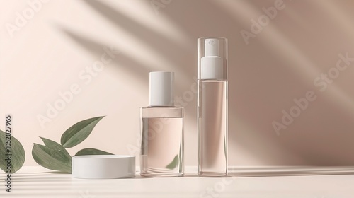 Wallpaper Mural  white cosmetic bottles on a white surface Torontodigital.ca