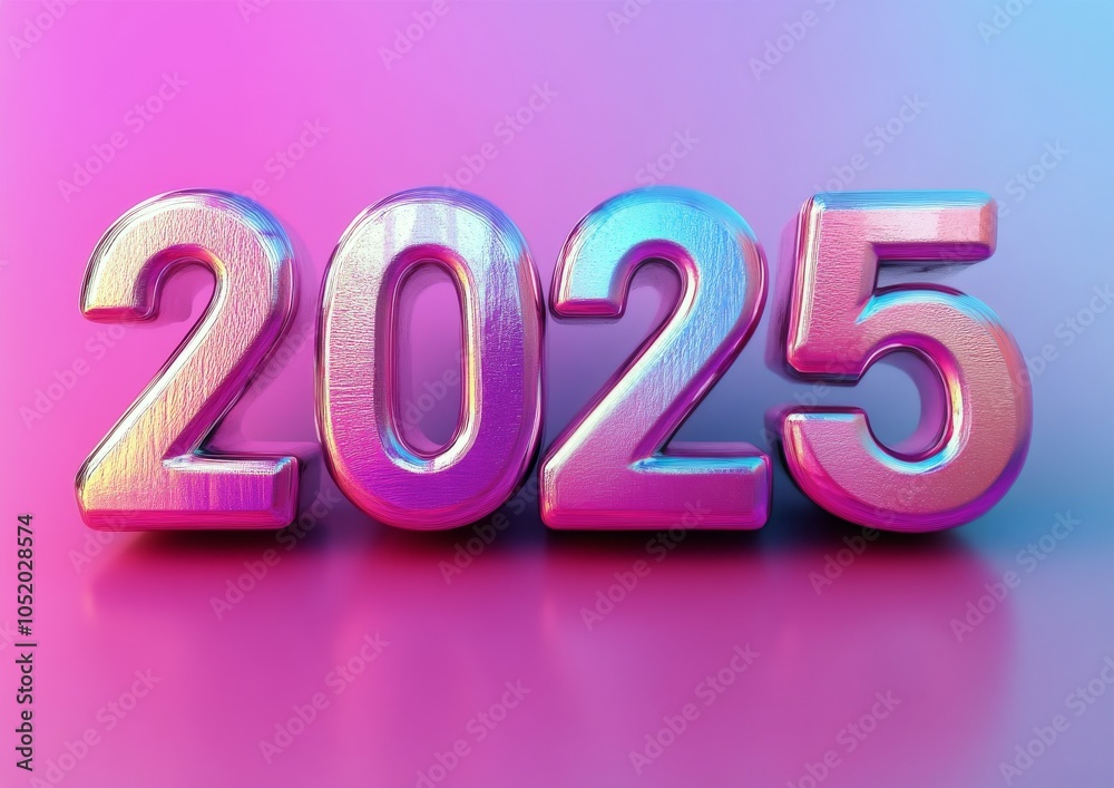 Colorful 2025 numbers displayed against a gradient wall in a creative setting Colorful 2025 numbers displayed against a gradient wall in a creative setting