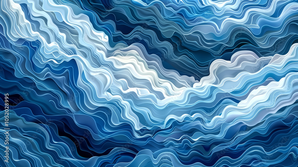 Obraz premium Stylized blue sky vector with impressionist brushstroke cloud…