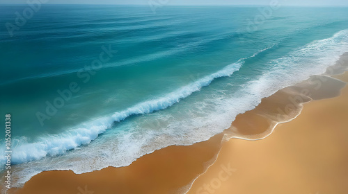 Ocean Waves Crashing on San...