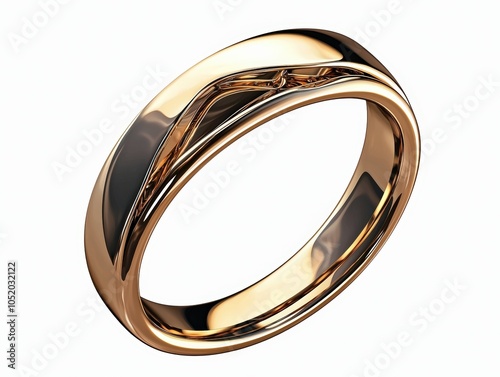 A stunning golden ring with a sleek design, perfect for engagements, weddings, or as a cherished fashion accessory. photo