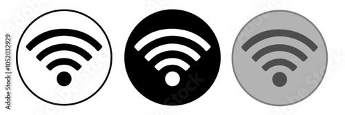 Vector Wifi Icon In Circle Set