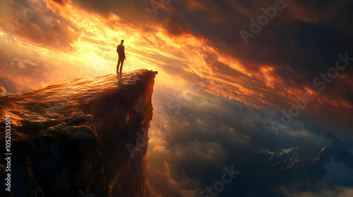 Silhouette of a Man Standin...