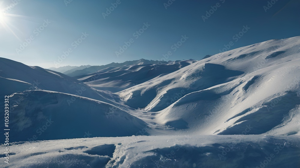 Obraz premium Winter snow covered mountain peaks 
