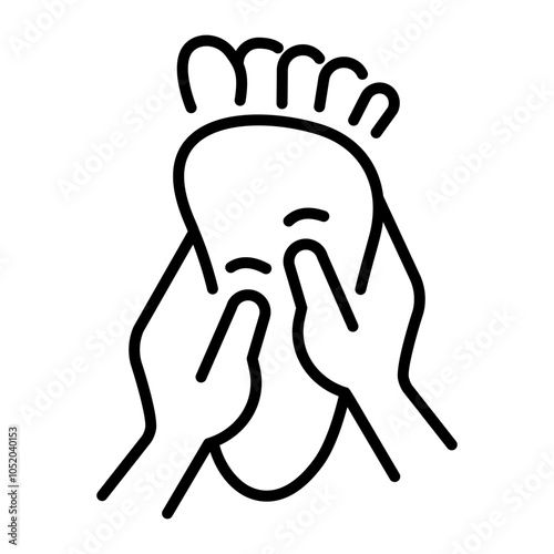 Foot massage icon in linear style 