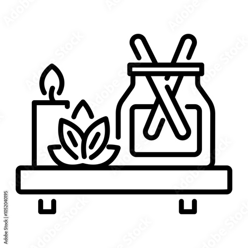 A linear style icon of aromatherapy 