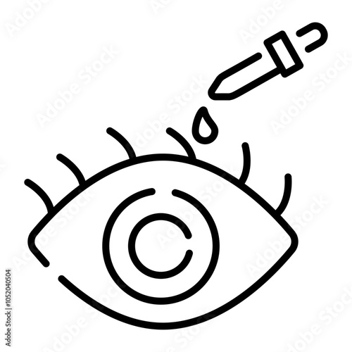Eye drops icon in linear style 