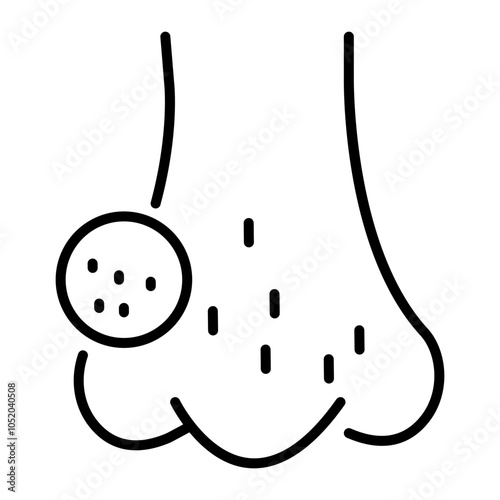 Blackhead on nose, a linear style icon 