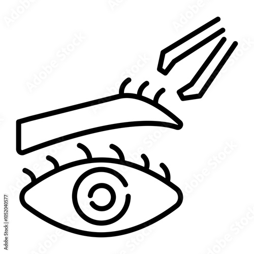 A linear style icon of eyebrow shaping 