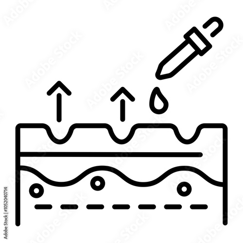 Exfoliation icon in linear style 