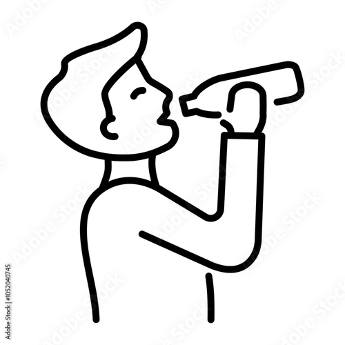 Stay hydrated by drinking more water, line style icon 