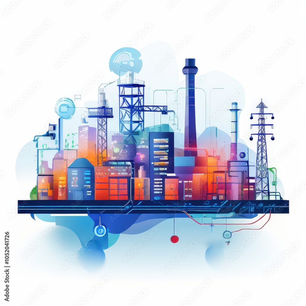 Obraz premium the AI Image Generator, Pipeline of chemical plant