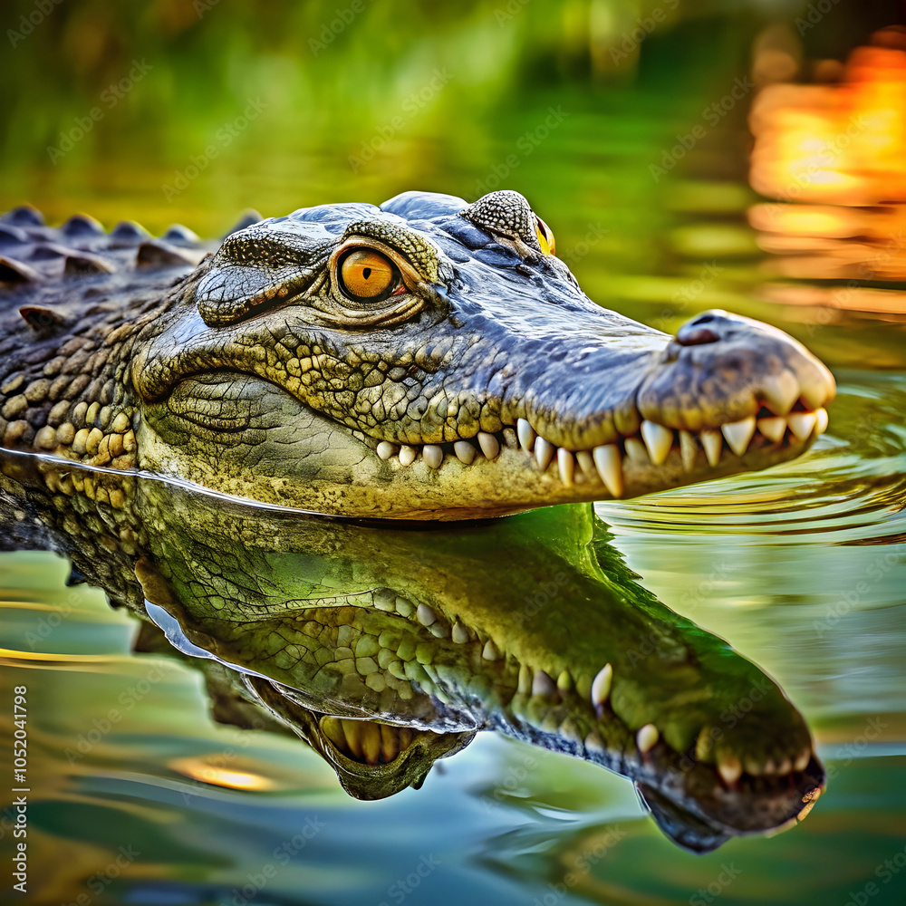 Obraz premium crocodile in water