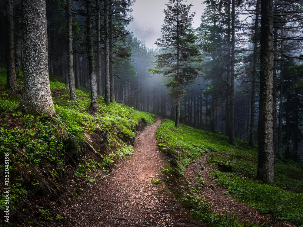 Fototapeta premium Hiking trail in the forest