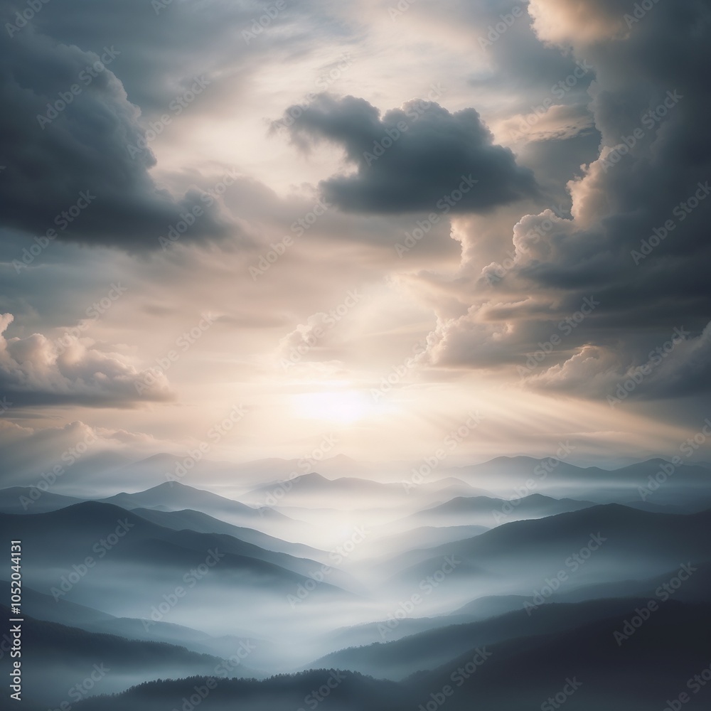 Obraz premium Enchanted Forest Scene with Magical Glow in Misty Atmosphere