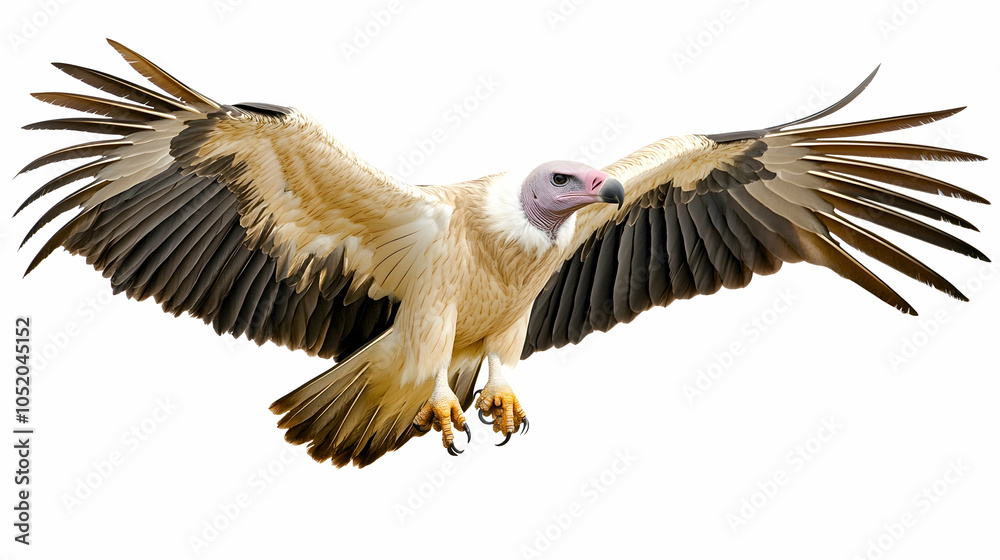 Obraz premium White-backed Vulture in Flight, bird of prey, raptor, soaring, flying, wings