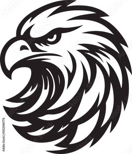 flying eagle head logo icon silhouette vector art flat design illustrations photo