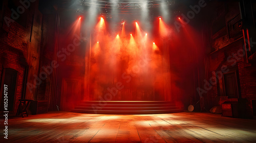 Red Stage Lights with Smoke...
