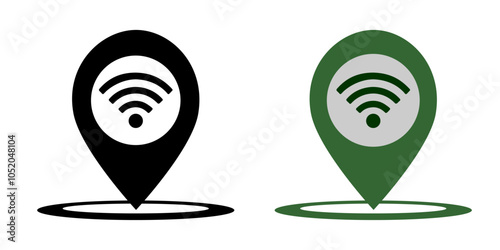 Wi-Fi Map pin. Internet connection spot pointer - vector element. photo