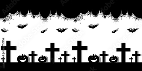 Halloween Festival Black and White Vector Background Background