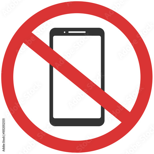 black silhouette no smartphone sign