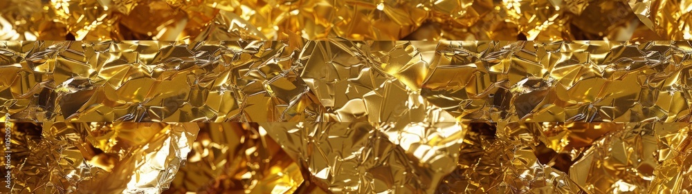 Opulent Gold Foil Texture, a seamless shimmering backdrop radiating luxury and elegance, ideal for upscale design projects, invitations, and high-end branding applications.