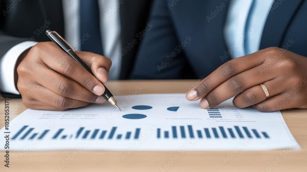 Businessman Analyzing Financial Charts and Graphs Businessman Analyzing Financial Charts and Graphs