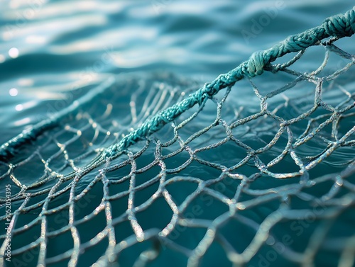 Fishing Net on Ocean Surface photo