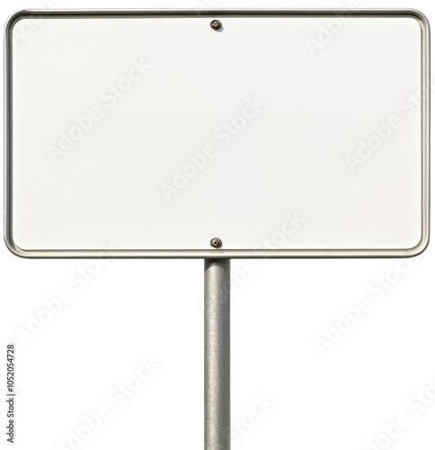 Blank sign post on white isolate background for customizable signage. cut out, PNG, transparent background. photo