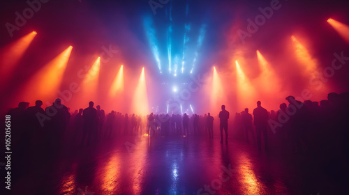 Crowd Silhouettes Under Col...