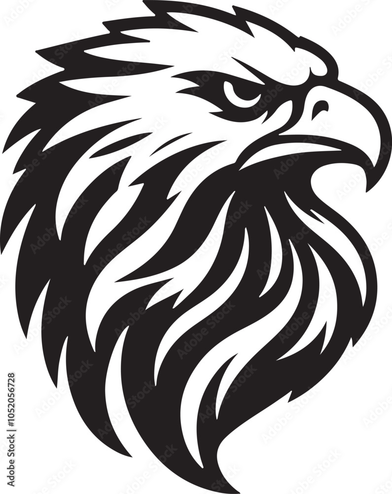 flying eagle head logo icon silhouette vector art flat design illustrations