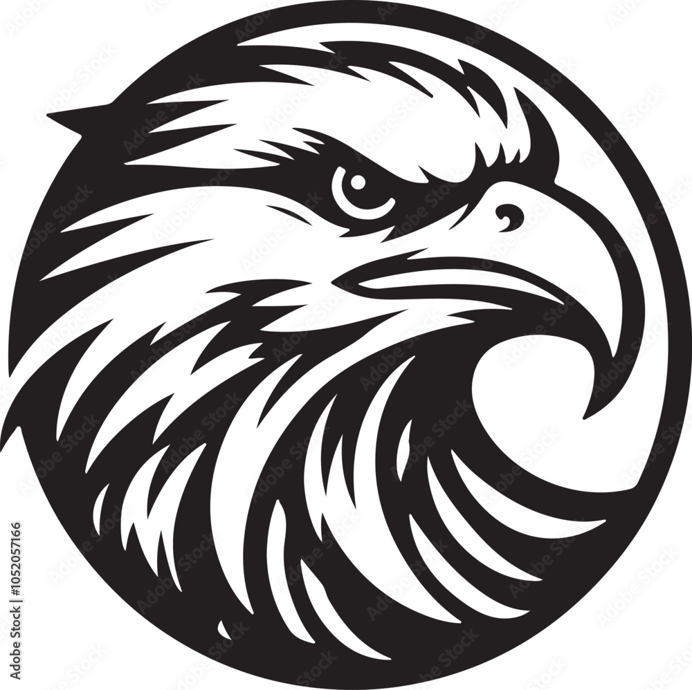 Fototapeta premium flying eagle head logo icon silhouette vector art flat design illustrations